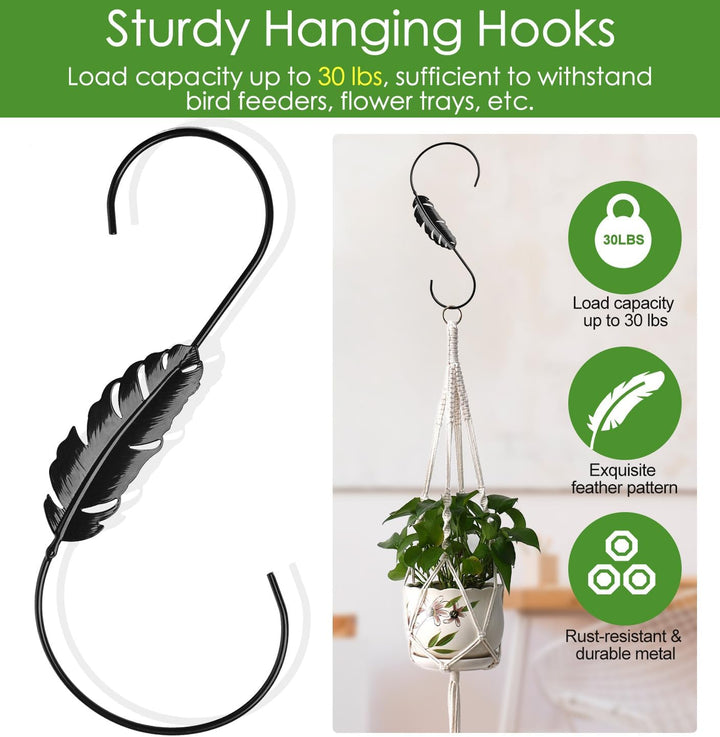 SAMHEOUTDOOR [2 Pcs Set] 12'' Butterfly and Feather Metal Hooks