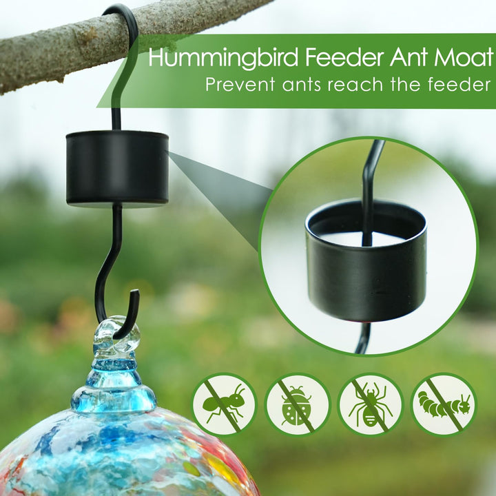 SAMHEOUTDOOR 2 Pcs Ant Moat Metal Hooker for Hummingbird Feeder