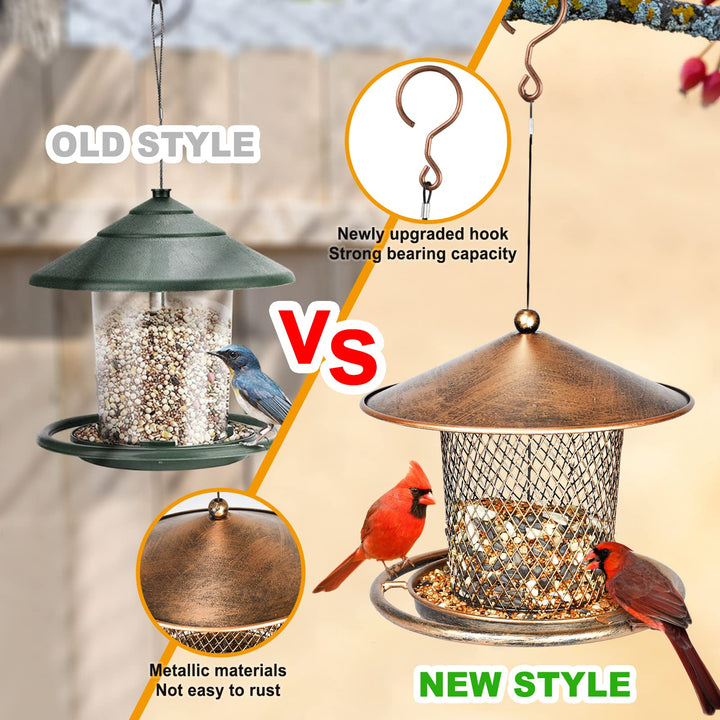 SAMHEOUTDOOR 2lb. Antique Bronze Lantern Shaped Bird Feeder