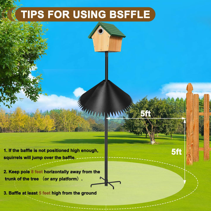 PVC Squirrel Baffle for Bird Feeder Pole 14/16/18 Inch