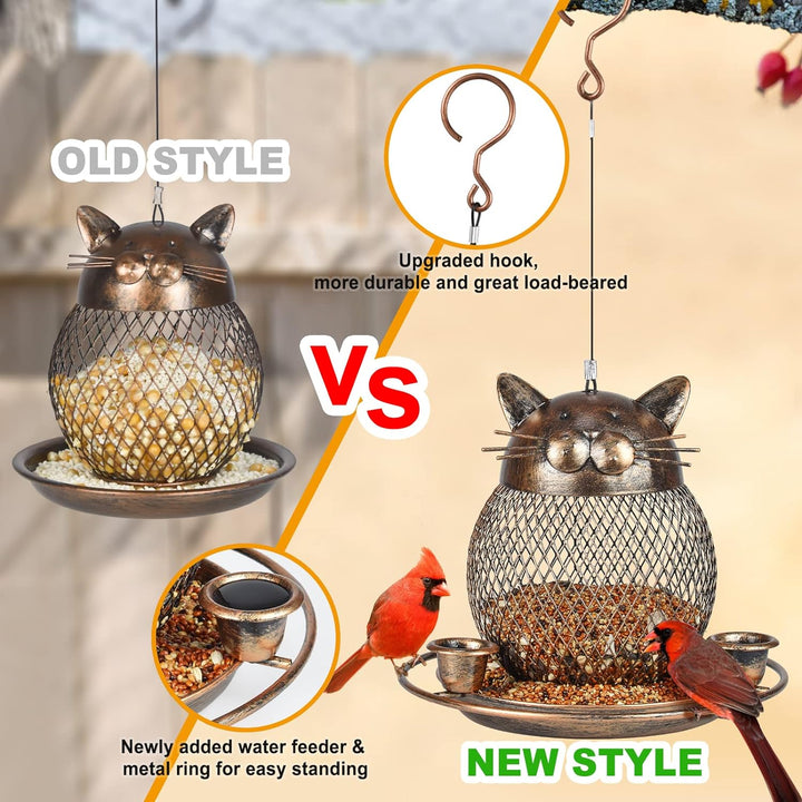 SAMHEOUTDOOR 2lb. Metal Cat Bird Feeder
