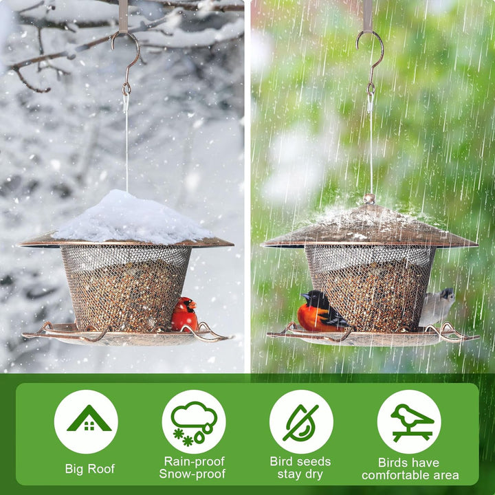 SAMHEOUTDOOR 3lb. Hanging Copper Bird Feeder for Garden