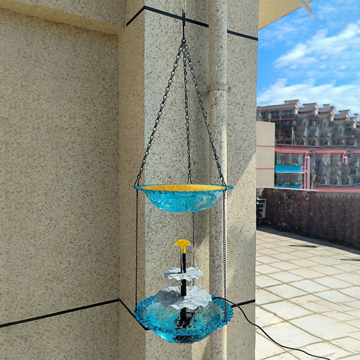 Double Layer Hanging Hummingbird Feeder & Bathtub With Fountain