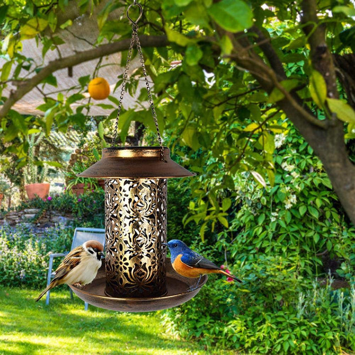 SAMHEOUTDOOR 2lb. Metal Solar Power Bird Feeder