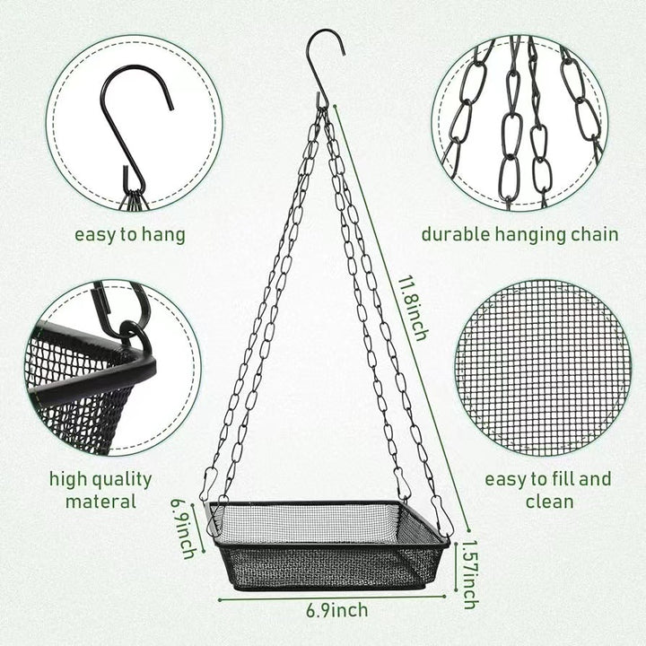 Hanging Metal Round/Square Bird Feeder Tray