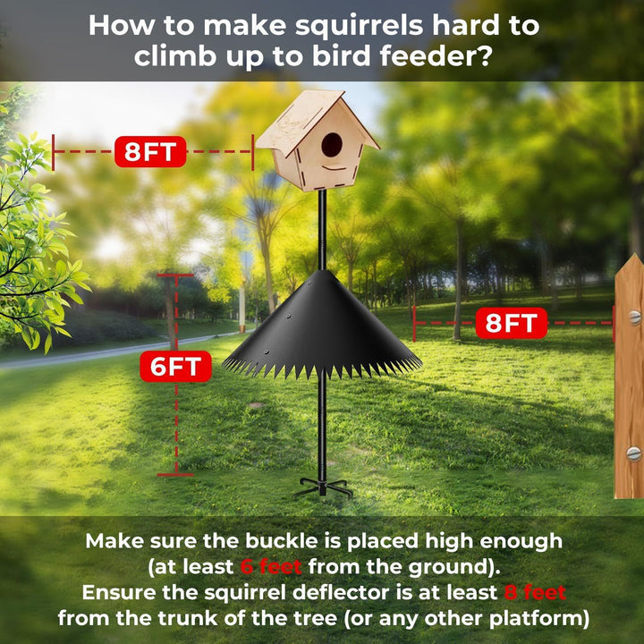 PVC Squirrel Baffle for Bird Feeder Pole 14/16/18 Inch