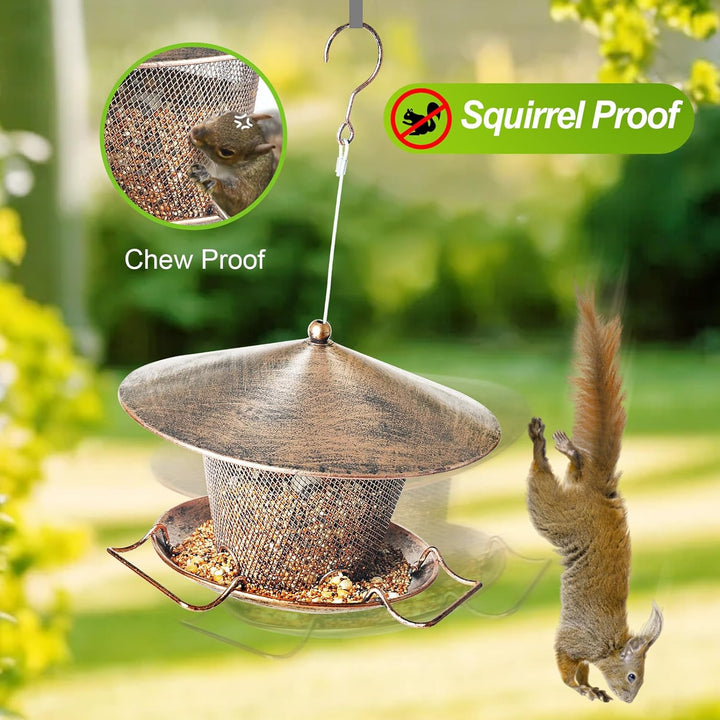 SAMHEOUTDOOR 3lb. Hanging Copper Bird Feeder for Garden
