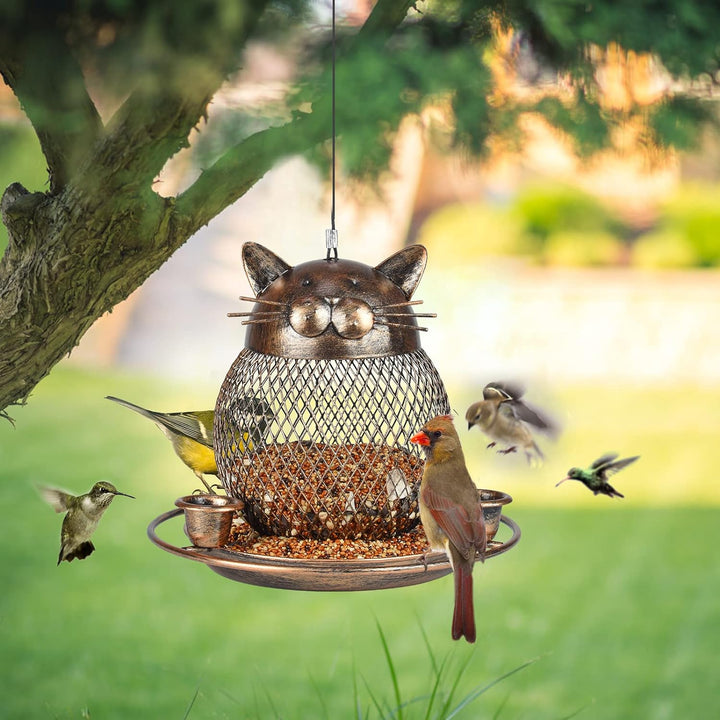 SAMHEOUTDOOR 2lb. Metal Cat Bird Feeder