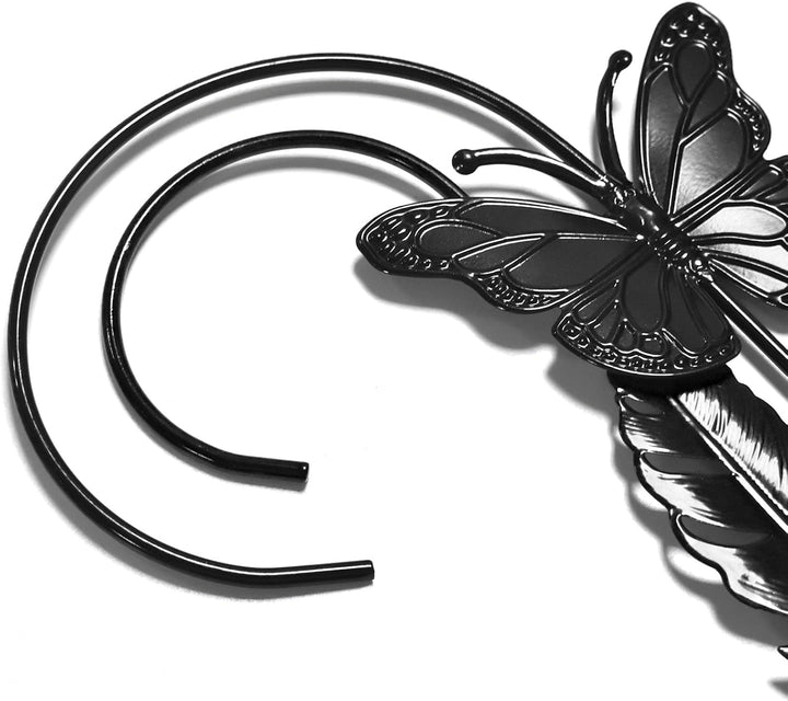 SAMHEOUTDOOR [2 Pcs Set] 12'' Butterfly and Feather Metal Hooks