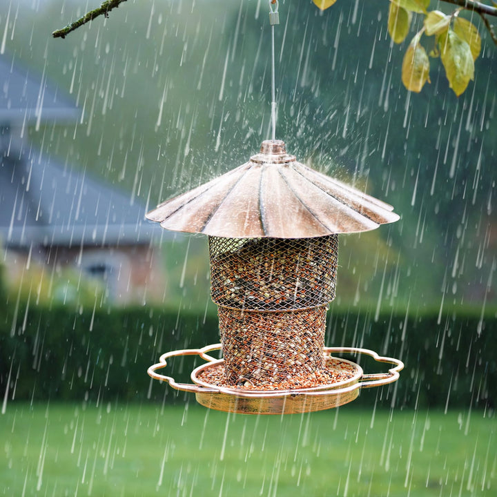 SAMHEOUTDOOR 2lb. Double Layer Retractable Metal Bird Feeder