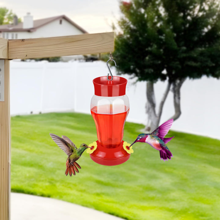 SAMHEOUTDOOR 16 oz. Flower Lamp Plastic Hummingbird Feeder
