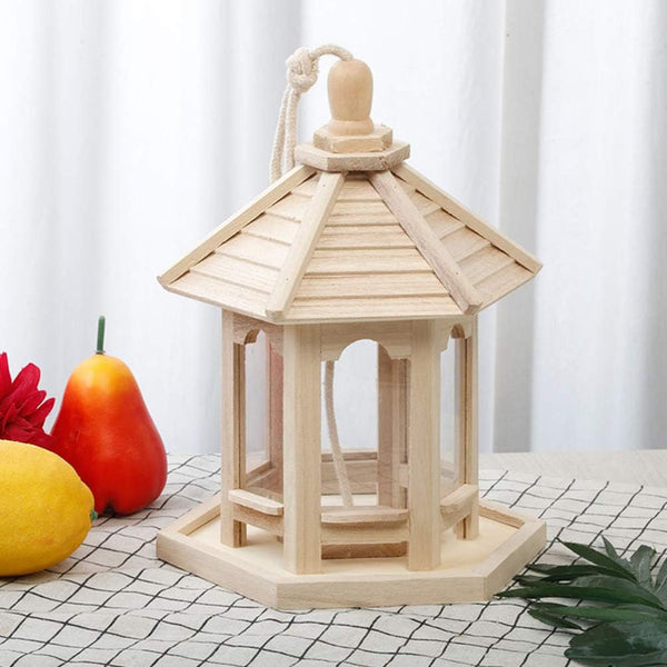 Original Wooden Hexagonal Gazebo Bird Feeder (Suitable For DIY)