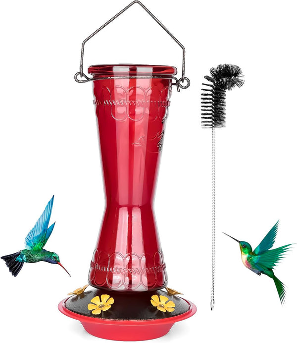 18 oz. Little Savage Glass Hummingbird Feeder