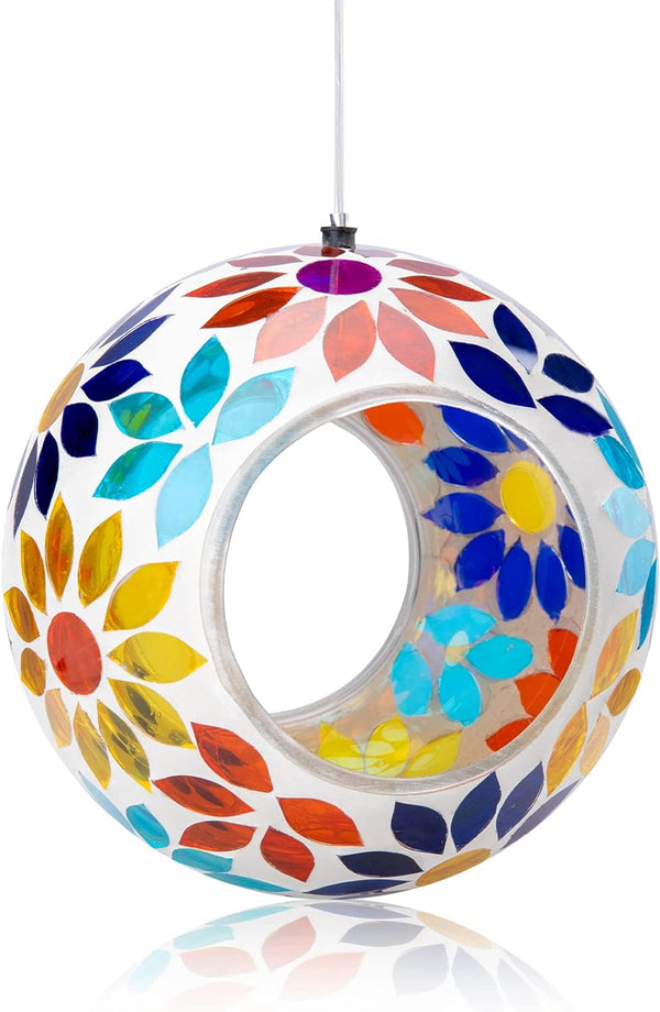 Colorful Glass Spherical Bird Feeder