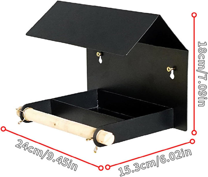Black & White Metal Bird Feeder