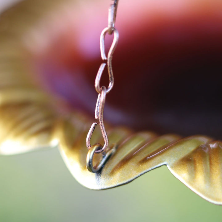 Sunflower Shape Hanging Copper Bird Bath & Feeder
