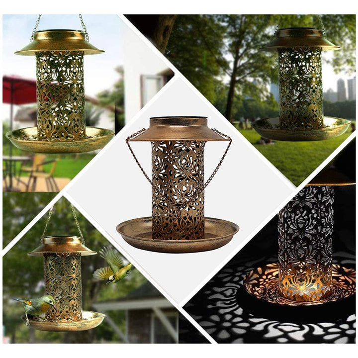 SAMHEOUTDOOR 2lb. Metal Solar Power Bird Feeder
