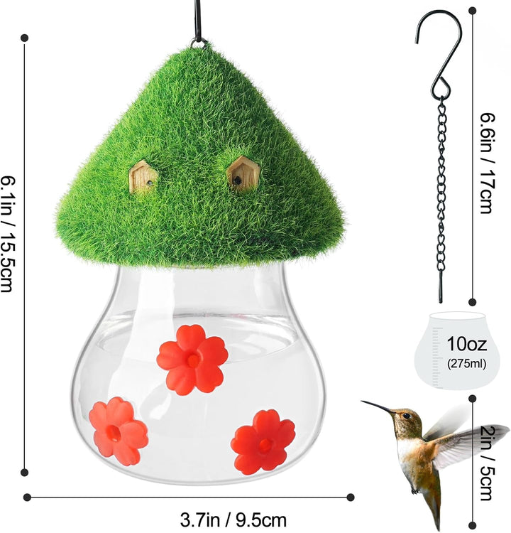 SAMHEOUTDOOR Mushroom Shape Plastic Hummingbird Feeder