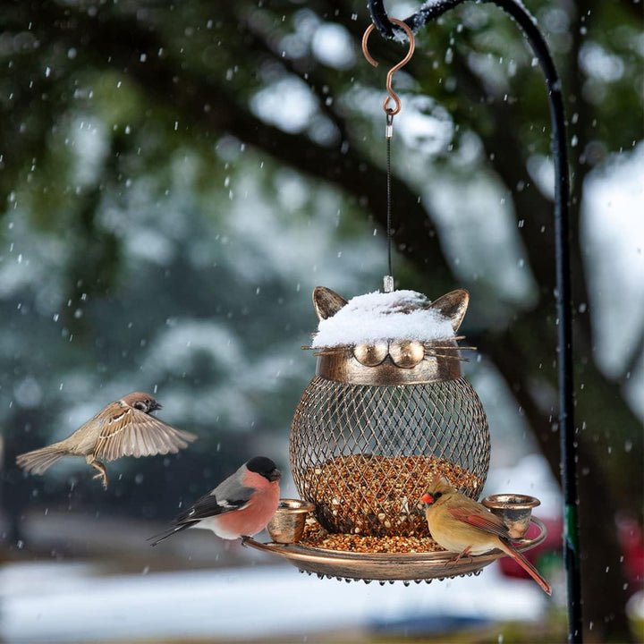 SAMHEOUTDOOR 2lb. Metal Cat Bird Feeder
