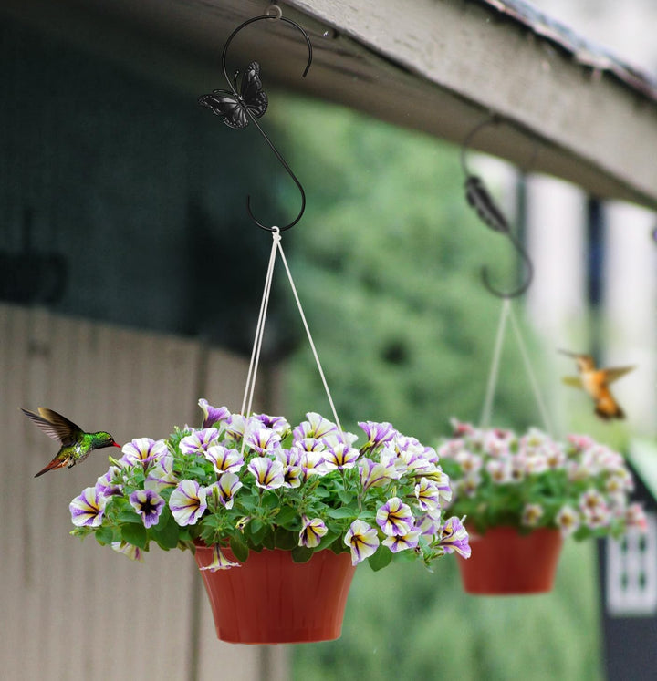 SAMHEOUTDOOR [2 Pcs Set] 12'' Butterfly and Feather Metal Hooks