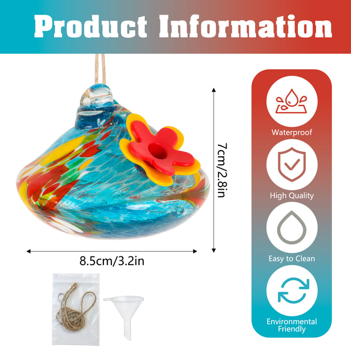 Hand-Blown Glass Hummingbird Feeders A