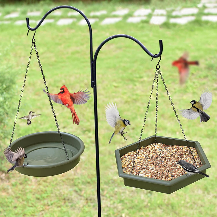 SAMHEOUTDOOR [2 Pcs Set] Hanging Plastic Tray Bird Feeder