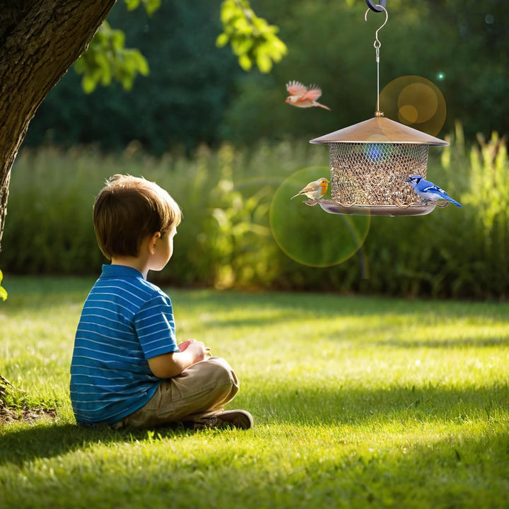 SAMHEOUTDOOR 4.5lb. Extra Large Cylindrical Metal Bird Feeder