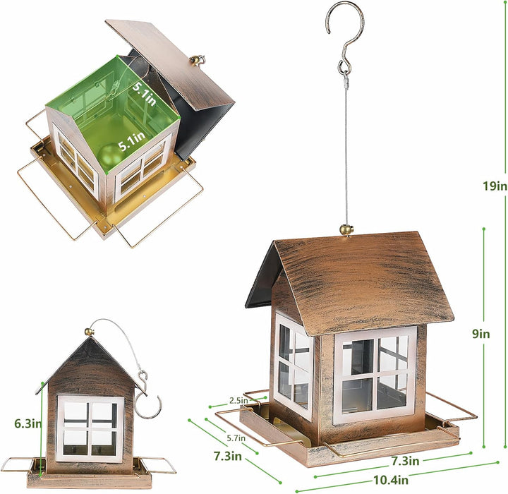 SAMHEOUTDOOR 4lb. Metal House Bird Feeder