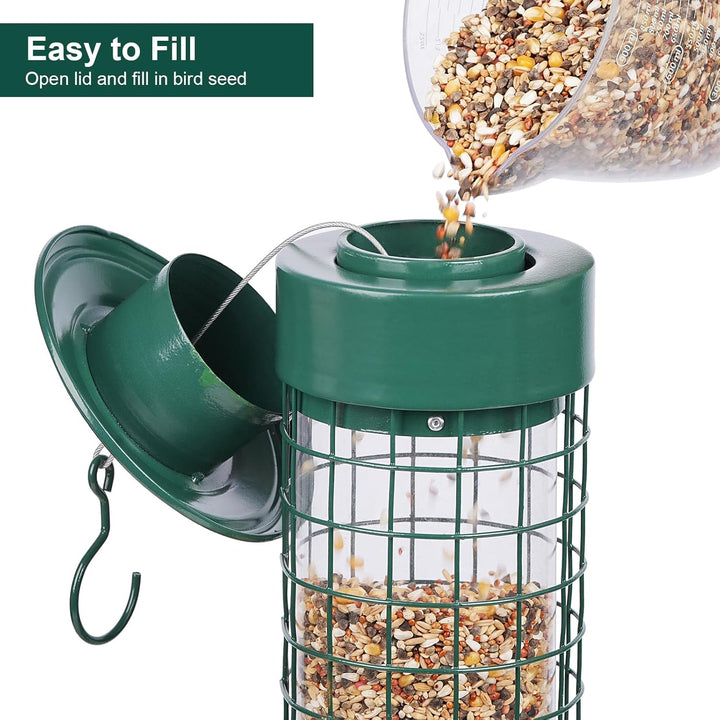 SAMHEOUTDOOR 4.5lb Weight Activated Squirrel Proof Metal Bird Feeder