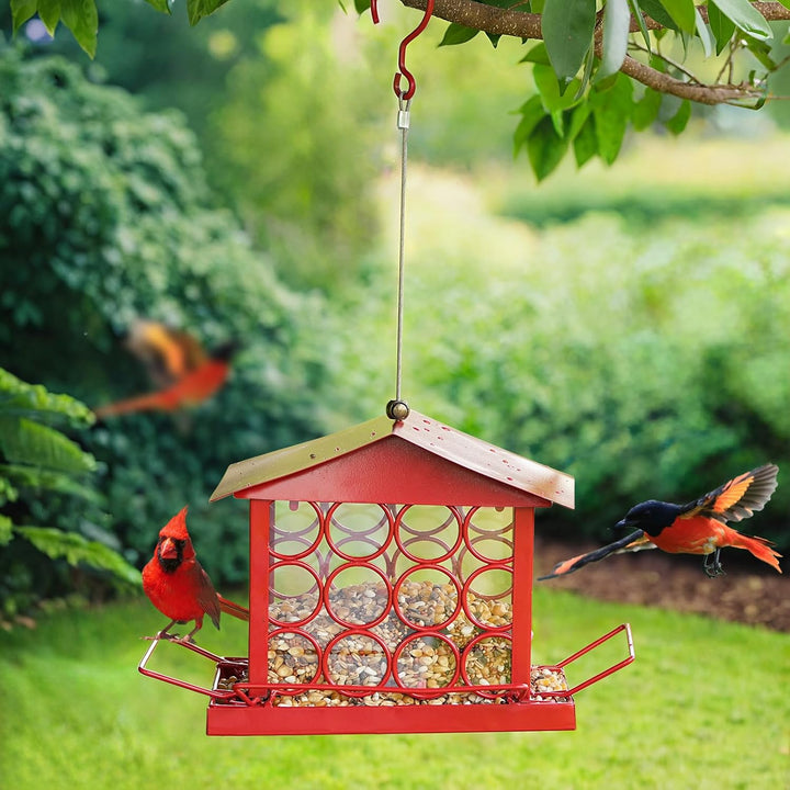 SAMHEOUTDOOR 2.5lb. Great Pyramid of Giza Circle Hollow Hanging Metal Bird Feeder