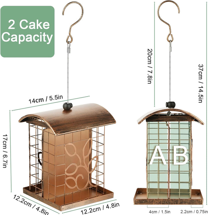 SAMHEOUTDOOR Double Side Metal Suet Bird Feeder