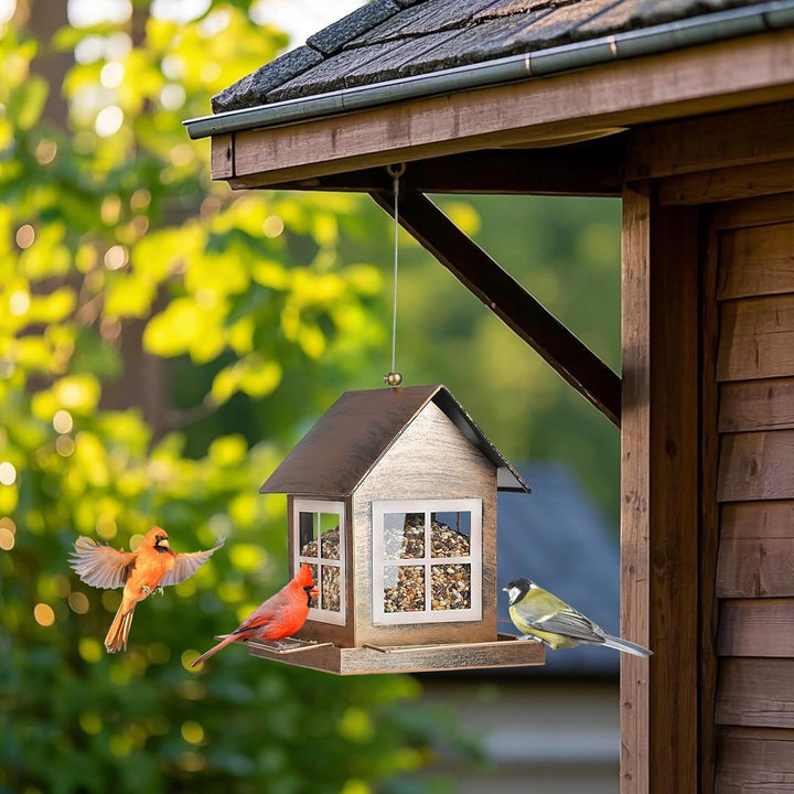 SAMHEOUTDOOR 4lb. Metal House Bird Feeder