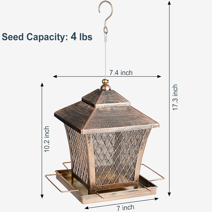 SAMHEOUTDOOR 4lb. Mesh Bronze Metal Square Bird Feeder