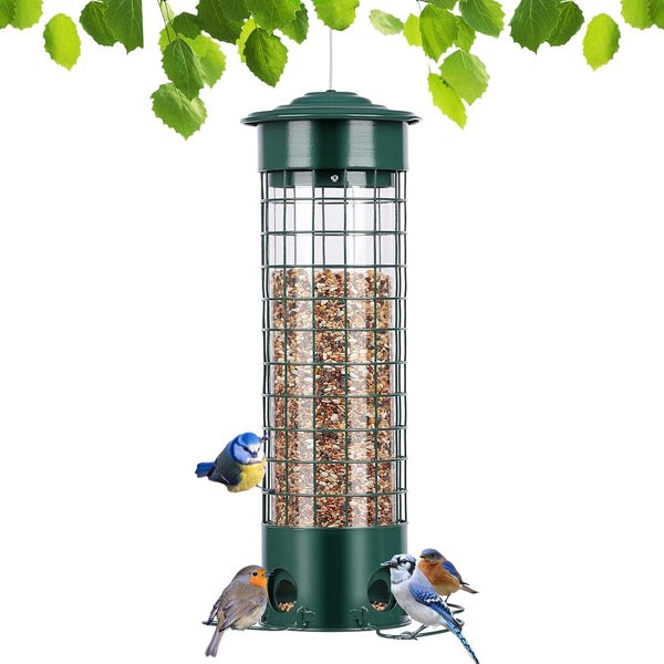 SAMHEOUTDOOR 4.5lb Weight Activated Squirrel Proof Metal Bird Feeder