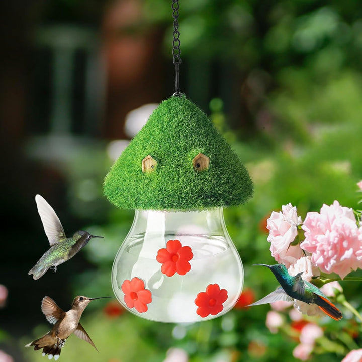 SAMHEOUTDOOR Mushroom Shape Plastic Hummingbird Feeder