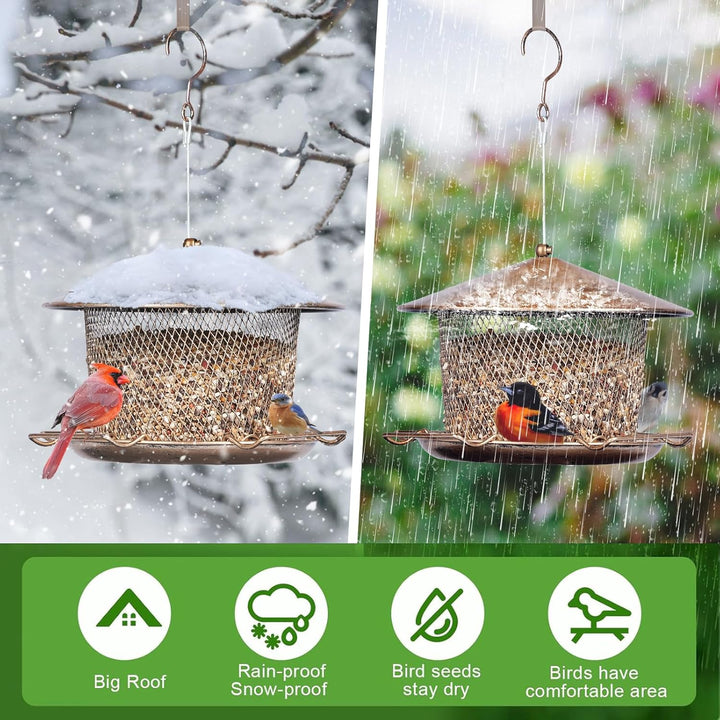 SAMHEOUTDOOR 4.5lb. Extra Large Cylindrical Metal Bird Feeder