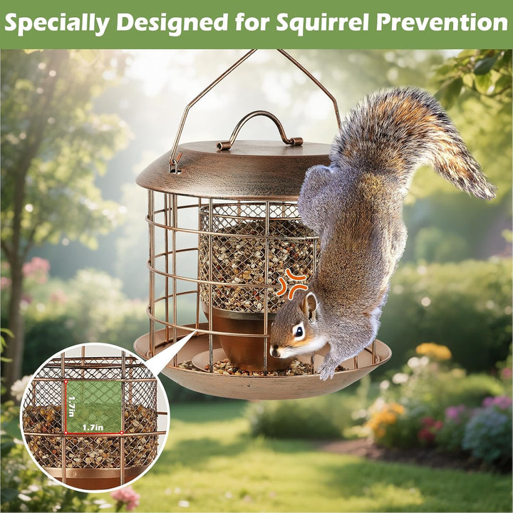 SAMHEOUTDOOR 3lb. Metal Cage Squirrel Proof Bird Feeder