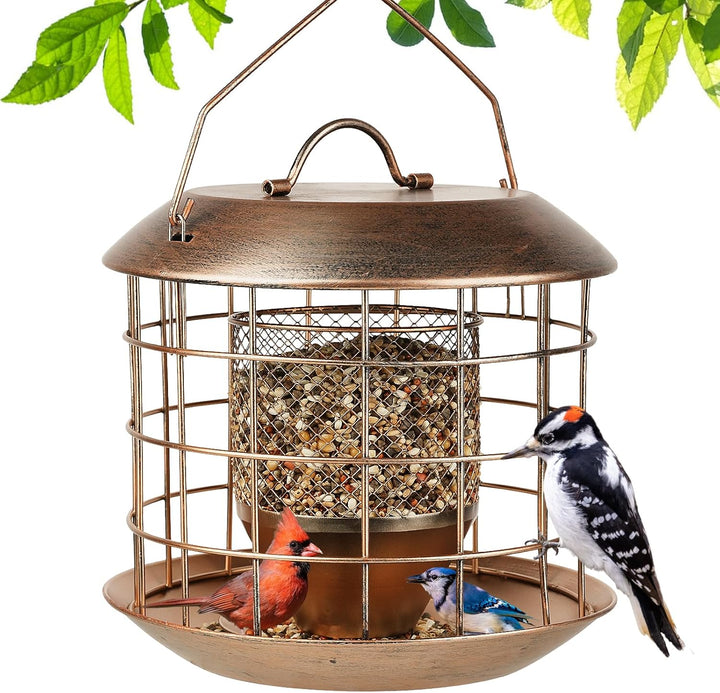 SAMHEOUTDOOR 3lb. Metal Cage Squirrel Proof Bird Feeder