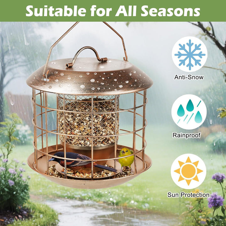 SAMHEOUTDOOR 3lb. Metal Cage Squirrel Proof Bird Feeder