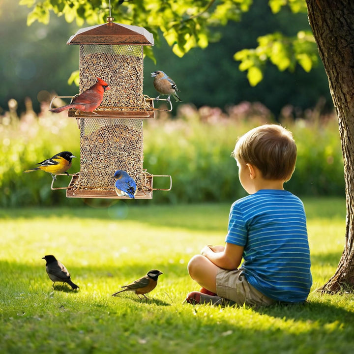 SAMHEOUTDOOR 6lb. Extra Large Double Layer Square Bird Feeder