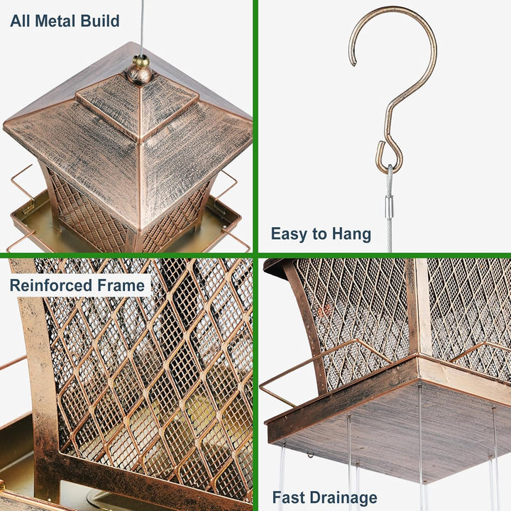 SAMHEOUTDOOR 4lb. Mesh Bronze Metal Square Bird Feeder