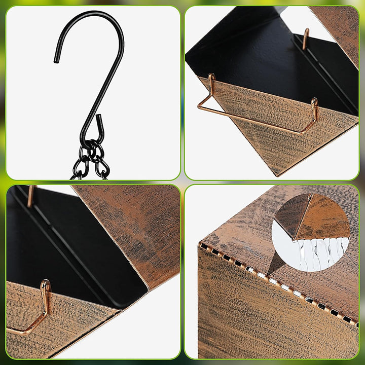 SAMHEOUTDOOR 1.2lb. Vintage Bronze Hanging Metal Bird Feeder
