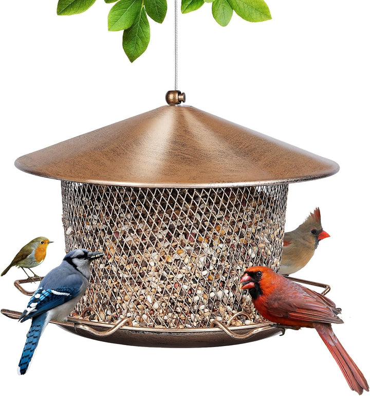 SAMHEOUTDOOR 4.5lb. Extra Large Cylindrical Metal Bird Feeder Upgrade Version - 4.5lbs.