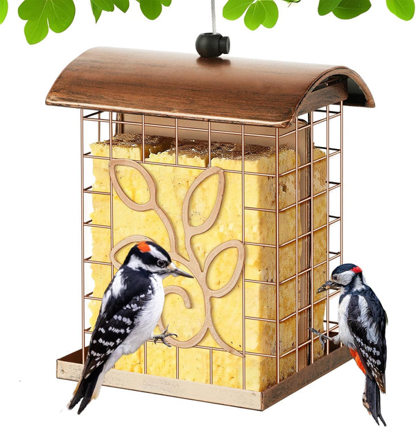SAMHEOUTDOOR Double Side Metal Suet Bird Feeder