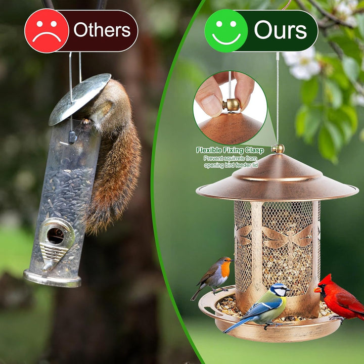 SAMHEOUTDOOR 2lb. Dragonfly Decorative Metal Bird Feeder