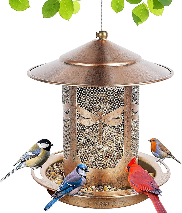 SAMHEOUTDOOR 2lb. Dragonfly Decorative Metal Bird Feeder