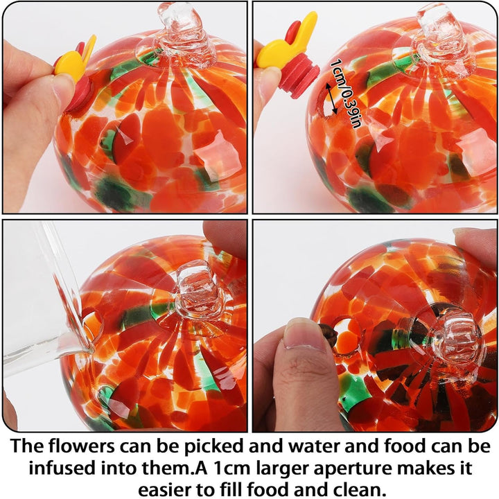 7 Birds Glass Wind Chime Hummingbird Feeder