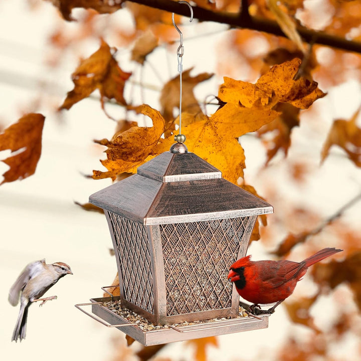 SAMHEOUTDOOR 4lb. Mesh Bronze Metal Square Bird Feeder