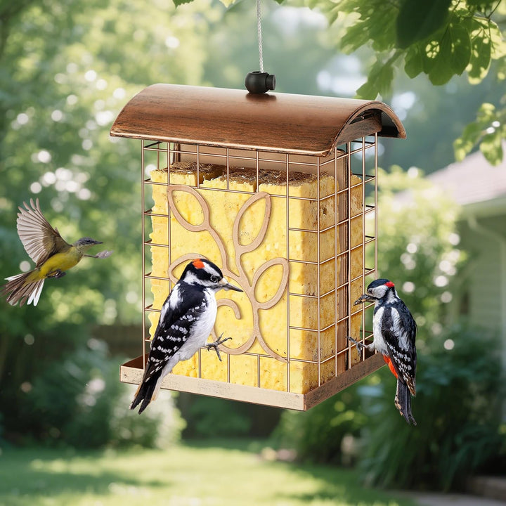 SAMHEOUTDOOR Double Side Metal Suet Bird Feeder