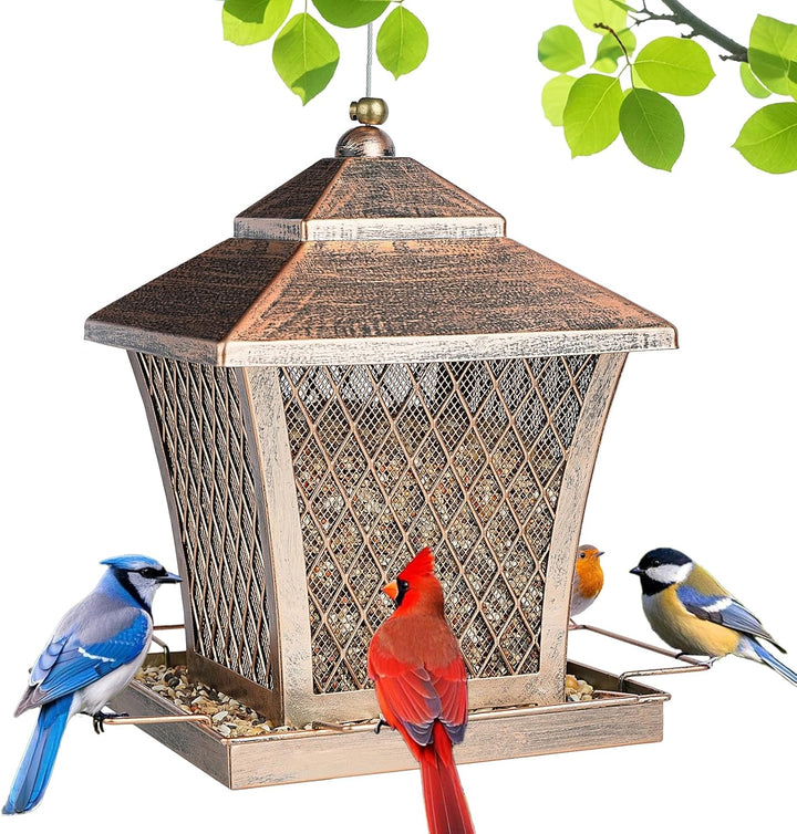 SAMHEOUTDOOR 4lb. Mesh Bronze Metal Square Bird Feeder